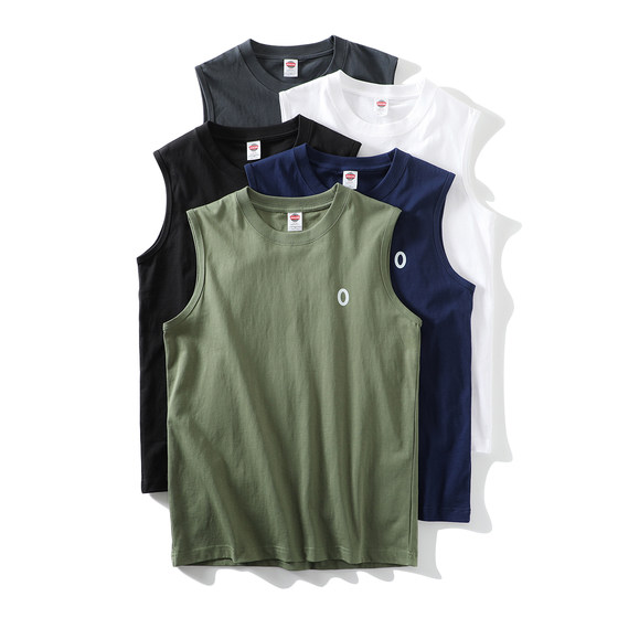 
220G long velvet cotton! Moisture-absorbing and sweating! Soft and glutinous skin-friendly! Summer men's solid color versatile round neck vest T-shirt