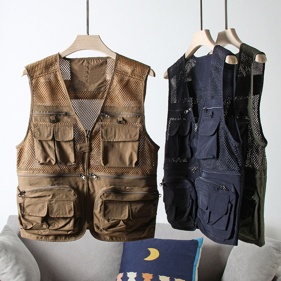 Net eye breathable Xiaxin Foreign Trade Factory Tail Men's Outdoor Fishing Photography Gongtian Tourist Vests Vests

