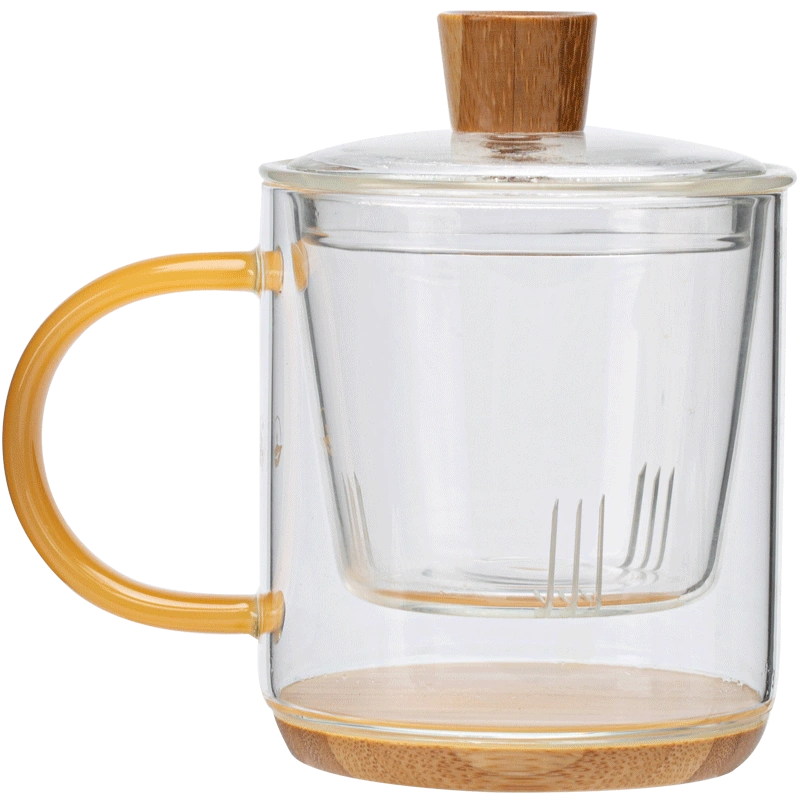 旧望格耐热玻璃三件套茶水分离泡茶杯家用花茶绿茶过滤茶杯喝水杯