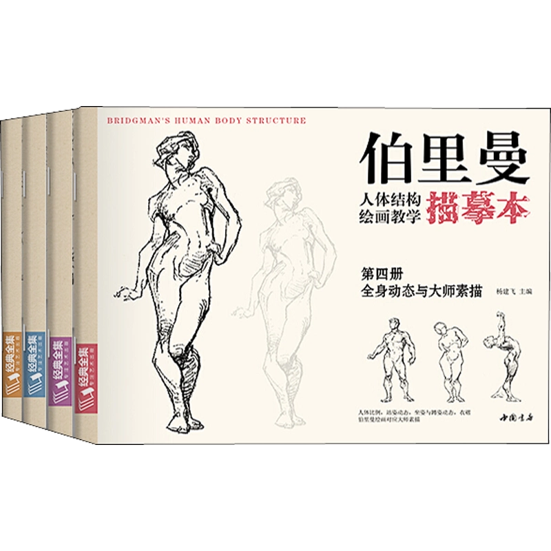 经典全集伯里曼人体结构绘画教学描摹本(4册) 杨建飞编绘画（新