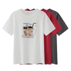 Summer New Versatile Loose Fashion Cartoon Print Round Neck Short-Sleeved 2026 Top Casual T-Shirt for Women