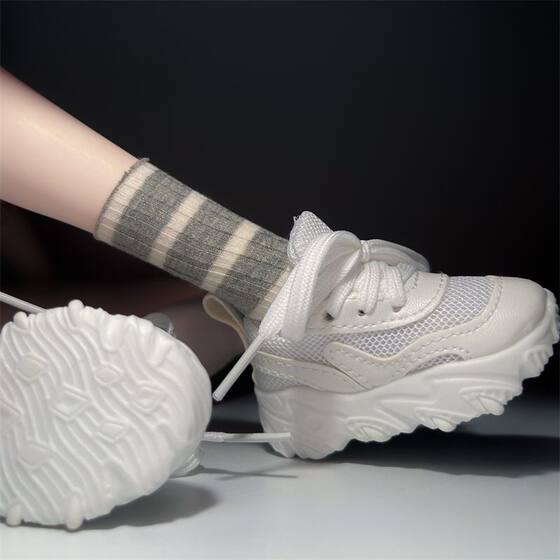 3 points and 4 minutes BJD Daddy Shoes White Net Eye Breathe Sneakers MJD Basketball Shoes 60 cm Night Night Lori mesh shoes
