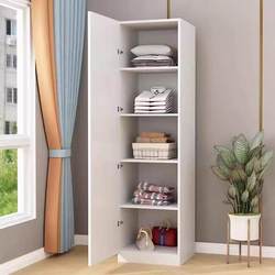 Solid Wood Wardrobe Baby Storage Wardrobe Practical Multi-Layer Hanging Wardrobe Narrow Cabinet Gap Cabinet Balcony Storage Quilt Cabinet