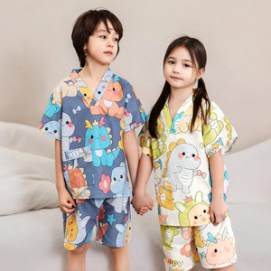 
Children's sweat steaming suit for women 100% pure cotton baby bathing suit for 2025 new style for boys, girls and children's parent-child bathing center