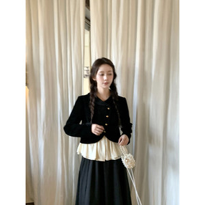 
The decomposition of day and night, wheat chenille hem with detachable design, niche jacket for women in autumn and winter