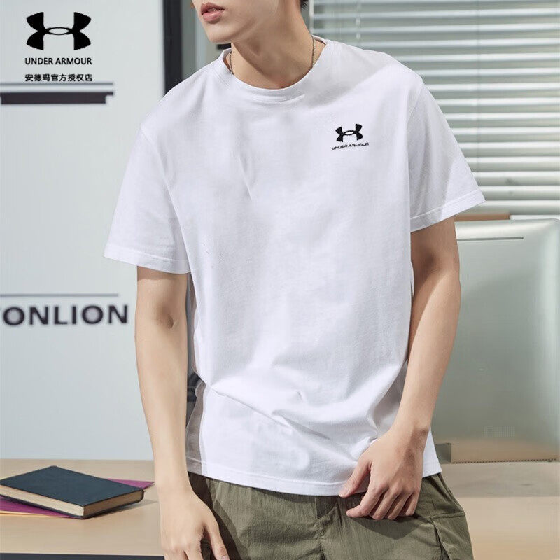 Интер UA Under Armour — мужская весенняя новая дышащая белая футболка для фитнеса с круглым вырезом и половиной рукавов, спортивная одежда
