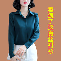 Hangzhou Heavy Silk Shirt for Women, Long-Sleeved, 2025 Spring New Style, High-End Designer Mulberry Silk Top