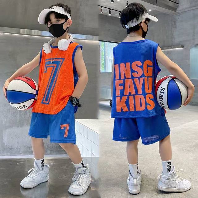 Children's clothing boys summer suit basketball uniform 2024 new summer ...