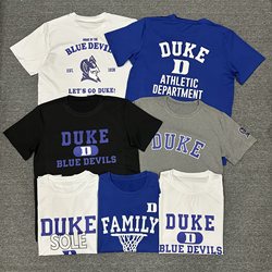 New American Duke Basketball Short-Sleeved Men's North Carolina University Quick-Drying Half-Sleeved Training Clothes Fitness Running Sports T-Shirt