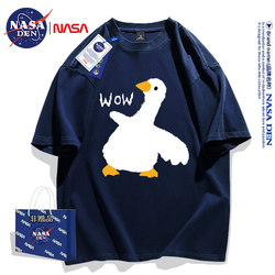 Nasa Co-Branded Versatile Printed Cotton Short-Sleeve T-Shirt for Men and Women, Summer Oversize Loose Half-Sleeve Trendy Style