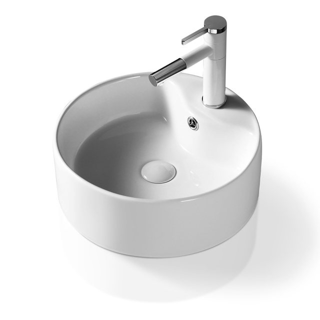 Ceramic round wash basin tray single basin art wash basin household ...