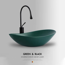 Creative Countertop Washbasin Ceramic Washbasin Single Basin Colorful Art Washbasin Bathroom Sink
