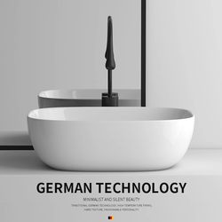 German Modern Minimalist Countertop Basin for Home Use, Single Wash Basin, Ceramic Washbasin, Round Balcony Basin