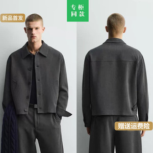 
Cabinet 699! ZA's new men's short structured lapel long-sleeved shirt jacket jacket 6861901 922