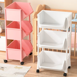 Baby Product Storage Rack, Bedside Toy and Snack Storage Rack, Floor-Standing Movable Trolley Rack