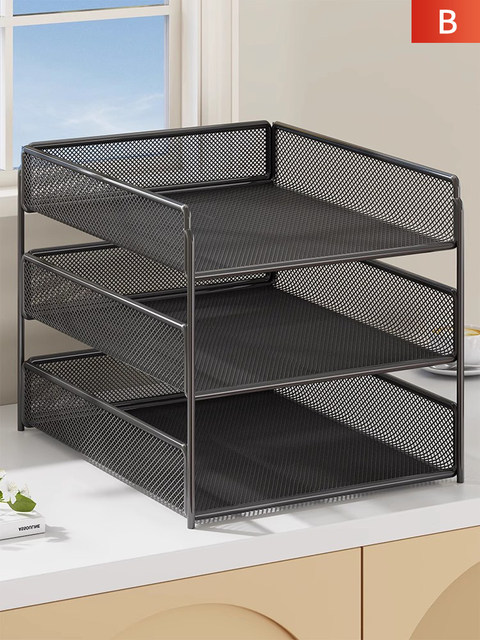 Metallic File Storage Rack File Storage Rack Office Document Organizer File Rack Desktop Metal ...