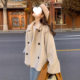 Beige woolen jacket for women in autumn and winter 2023 new small Korean high-end temperament small fragrance style short woolen coat
