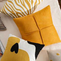 Nordic Style Yellow Cushion Pillow Geometric Pillow Sofa Pillowcase Car Office Chair Headboard Lumbar Support