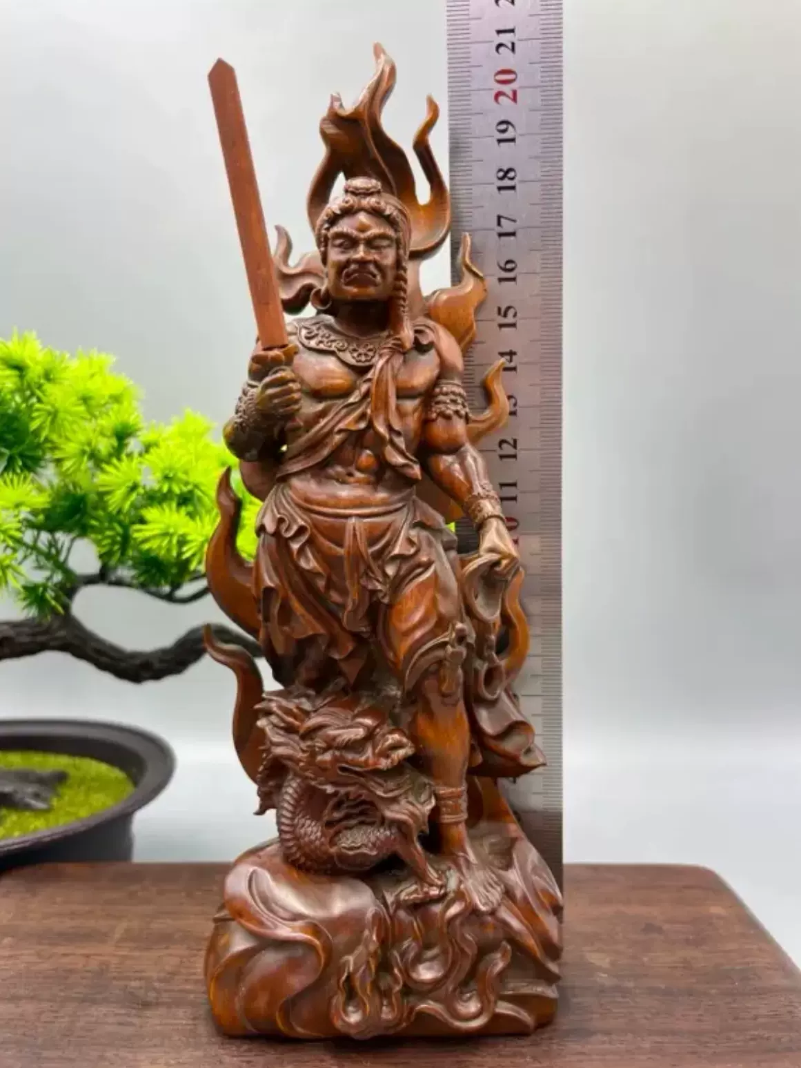 黄杨木 清代 苦行僧 唐物 黄杨木雕雪山大士瘦骨罗汉（苦行僧）摆件实木雕刻复古