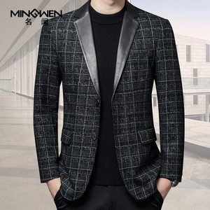 
Genuine leather suit men's autumn and winter thin Korean style slim-fit and handsome printed sheepskin casual suit jacket