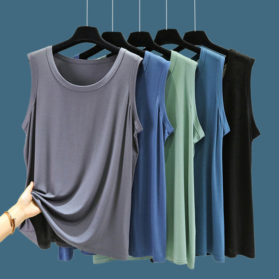 Men's loose vest summer modal cotton thin home clothing casual sports sleeveless top large size base shirt