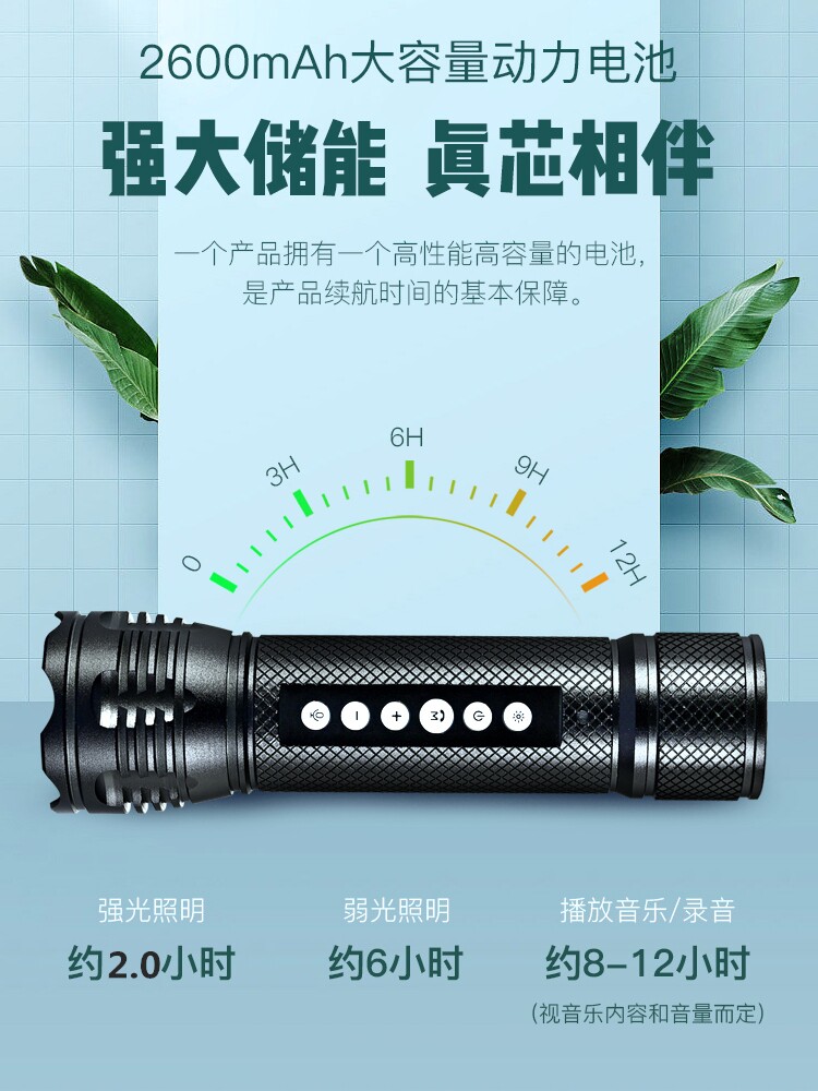 Projet Hs-308 Bluetooth Speaker Flashlight - Bicycle Audio Radio