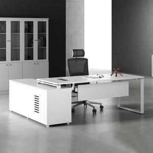 
White desk modern executive desk general manager office simple furniture supervisor desk boss computer desk