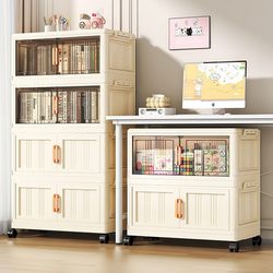 Folding Thickened Storage Cabinet, Household Living Room Installation-Free Storage Cabinet, Children's Toy Cabinet, Plastic Organizing Cabinet