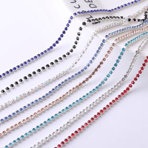 
White claw chain transparent pointed bottom diamond dense chain rhinestone chain dense claw chain claw diamond clothing jewelry diy handmade materials