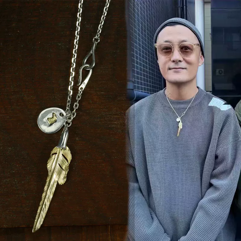 牛鈍精工高橋吾郎goros十字架大楓葉太角鏈項鏈925純銀手工搭配潮