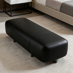 Italian-Style Leather Sofa Bench, Bedroom End-Of-Bed Bench, Living Room Footstool, Clothing Store Dressing Stool, Dressing Room Shoe-Changing Stool