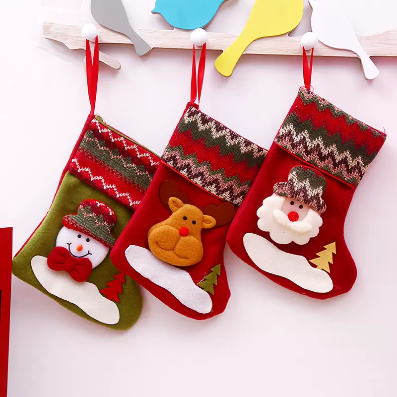 Christmas Decorations Santa Snowman Stocking Christmas-Taobao