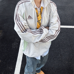 
ADIDAS Men's retro patchwork contrasting loose sports coat jacket KE5846