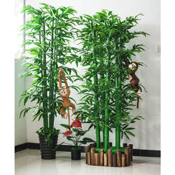 Factory Direct Sales of Artificial Green Plants, Plastic Fake Potted Plants, Lucky Bamboo, Money Tree, Indoor Dining Room and Living Room Decoration, Partition Screen