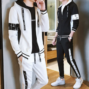 Autumn with a set of men's handsome and casual sports suits youth trendy clothes pants middle school students
