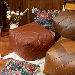 Storage bench and leather stool tatami
