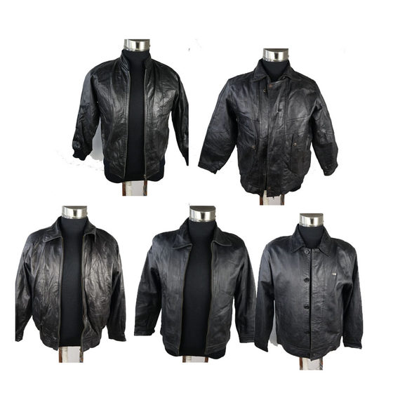 Ancient second -hand men's leather leather jacket jacket leather loose short motorcycle ride middle -aged and elderly male leather jacket
