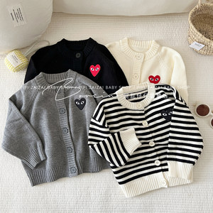 
New baby sweater cardigan thin men and women sweater jacket baby children spring and autumn small outerwear autumn winter style