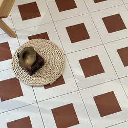 Burgundy Retro Small Floral Tiles Checkerboard Tiles Bathroom Balcony Garden Kitchen Restaurant Shop Tiles Floor Tiles