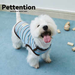 Pettention Spring/Summer Pet Dog Clothes Cute Blue Striped Vest West Highland Schnauzer Cocker Spaniel