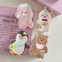 Milk-Flavored Cute Little Animal Large Claw Clip, New Cartoon Hair Clip, Hair Accessory for Thick Hair, Shark Clip for the Back of the Head