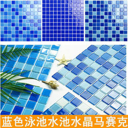 Crystal Glass Mosaic Blue Swimming Pool Mosaic Tile Landscape Pool Fish Pond High Temperature Bath Mosaic
