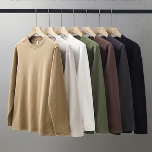 
Shopping mall counters have withdrawn long-sleeved T-shirts for men, trendy brand double-sided German velvet round-neck bottoming shirts, autumn and winter inner tops