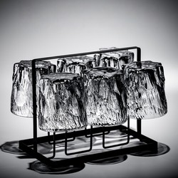 Retro Glacier Glass Water Cup Whiskey Cup Beer Cup High-End Home Hospitality Drinking Tea Cup Set