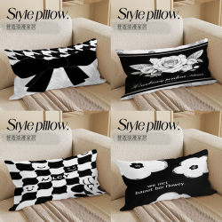 ins Trendy Black and White Minimalist Pillow for Bedroom, Dormitory, Bedside, Living Room, Sofa, Multifunctional Cushion