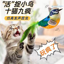 Cat Toy Teaser Stick with Realistic Bird Sound, Self-Entertainment Toy for Kittens, Boredom Buster, Durable Against Scratching and Biting, Pet Supplies