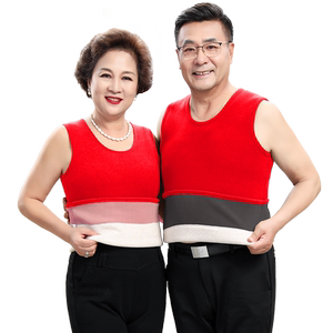 
Yalu animal year warm vest men's velvet thickened sleeveless wedding year of the horse middle-aged and elderly big red top for women