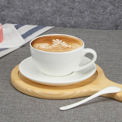 Porcelain Art European-Style Coffee Cup and Saucer, Simple Thickened Ceramic Latte Art Coffee Cup, Cappuccino Fancy Mocha Cup and Saucer