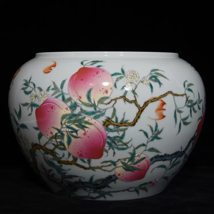 大清雍正年製 白釉粉彩福寿桃紋茶碗美品古董 高さ約6.6cm 幅約14.1cm