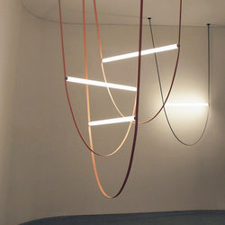 Italian Minimalist Belt Light Designer Model Room Open-Air Living Room Loft Duplex Villa Staircase Chandelier